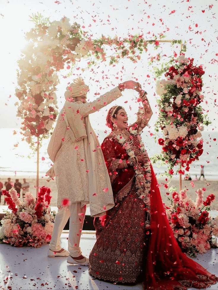 Mehendi smiling bride